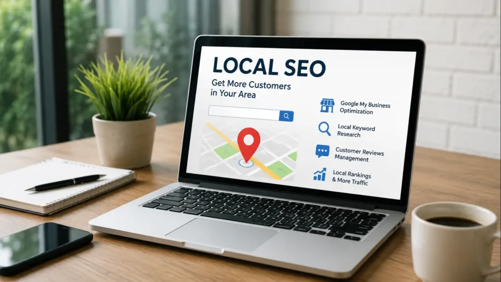 Local SEO for small business showing local search optimization and Google Maps