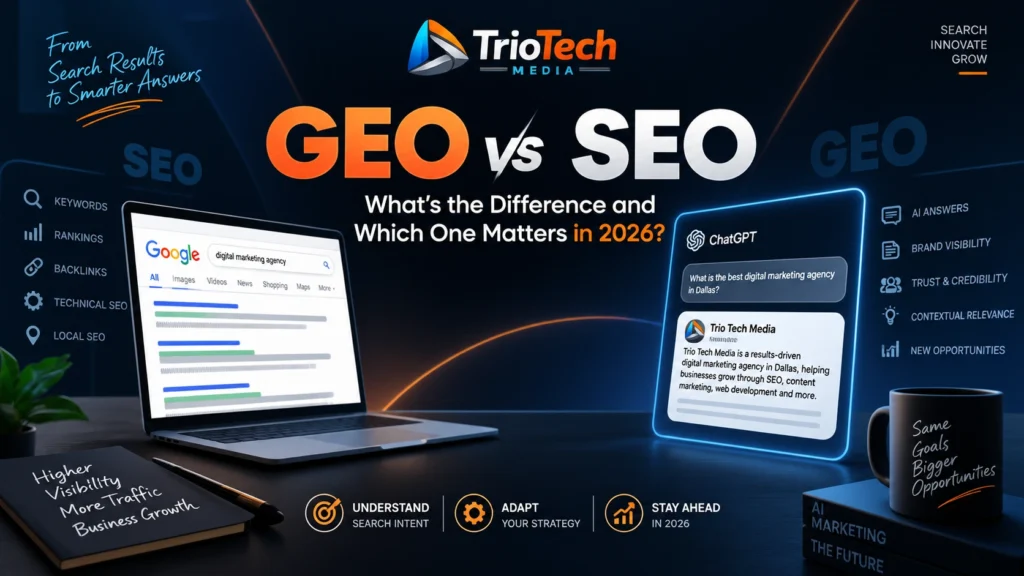 GEO vs SEO comparison for traditional and AI search